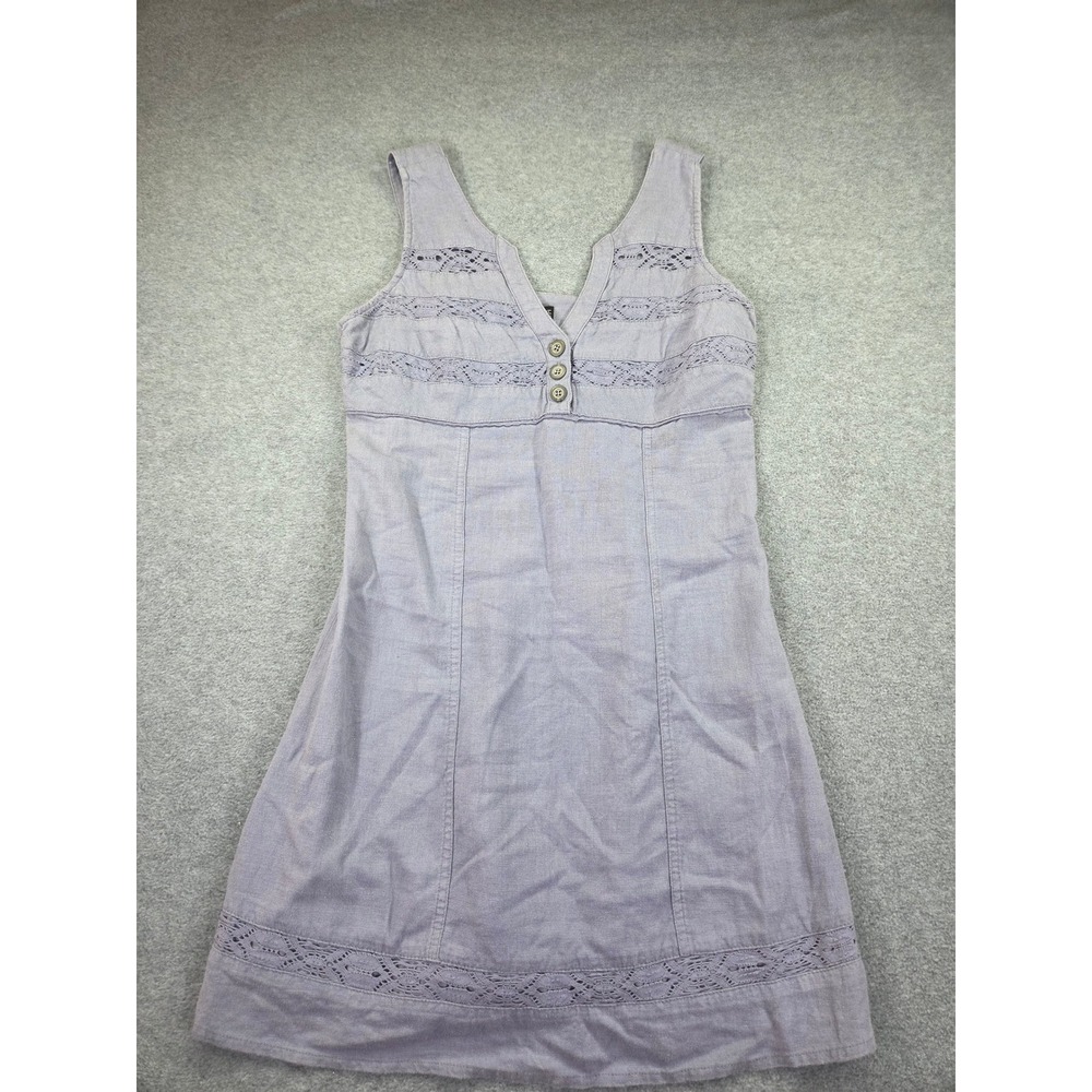 Next Petite Purple Linen Blend Lace Trim Sleeveless Sundress Size 6